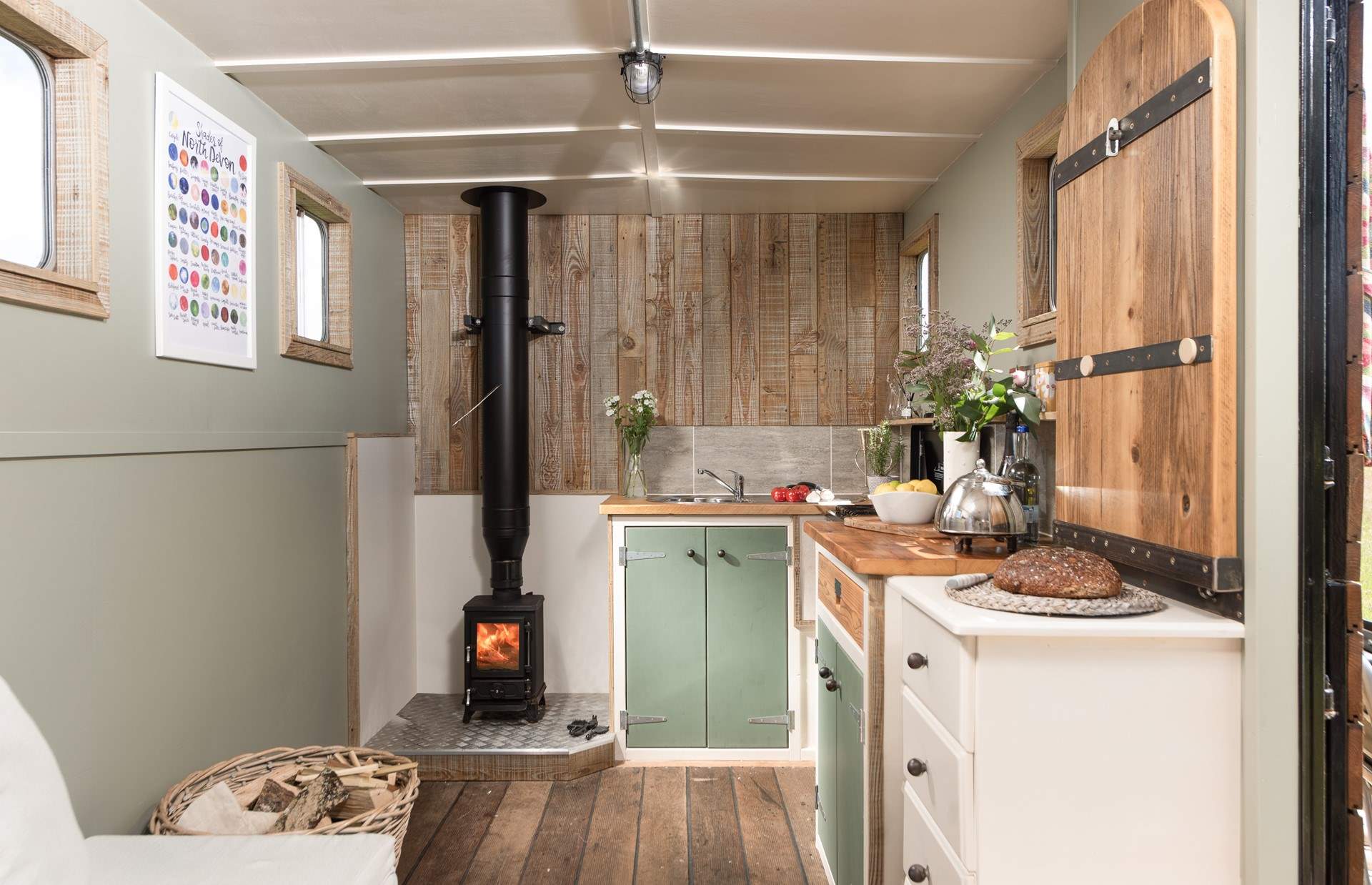 The toasty wood-burner will keep you cosy whatever the weather. 