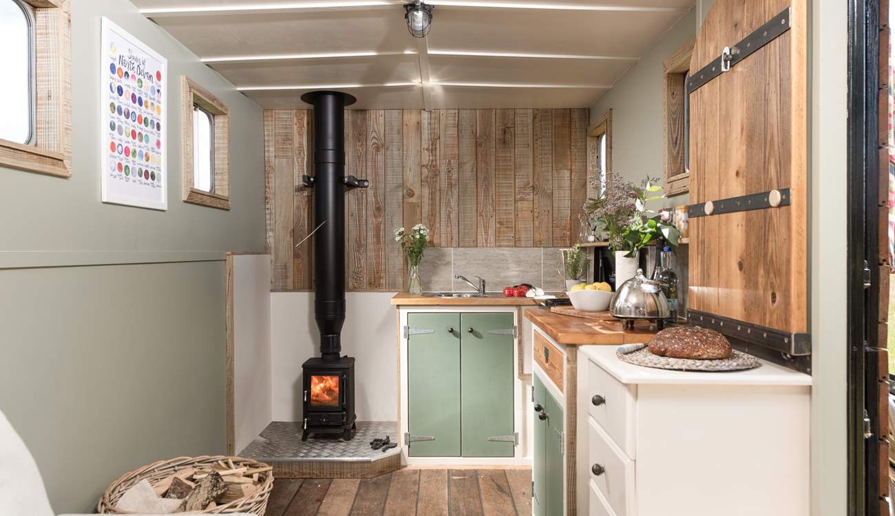 The toasty wood-burner will keep you cosy whatever the weather. 