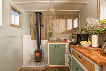 The toasty wood-burner will keep you cosy whatever the weather.