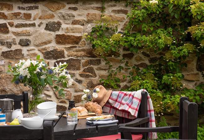 A beautifully tranquil spot for breakfast.