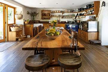 Enjoy the retreat's gorgeous, rustic furnishings.