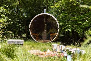 The gorgeous wood-fired sauna is a short walk away.