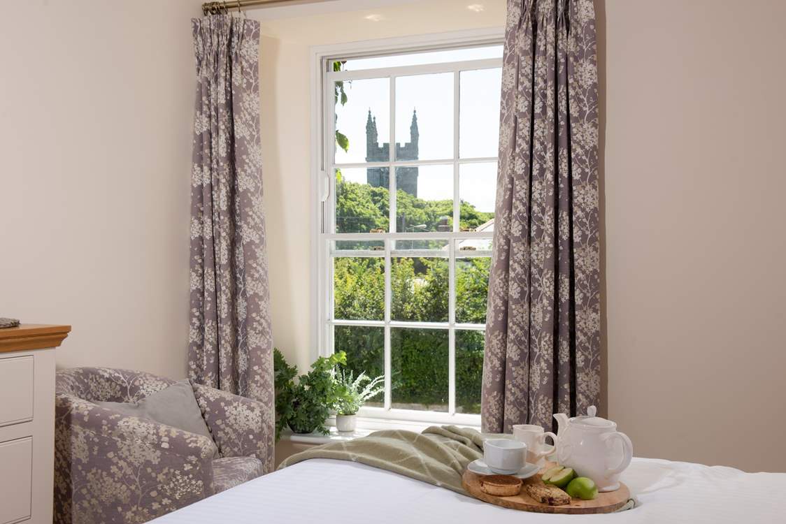Breakfast in bed whilst enjoying the countryside views.