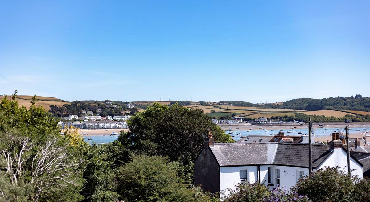 The view from the terrace takes in Instow, just across the estuary.