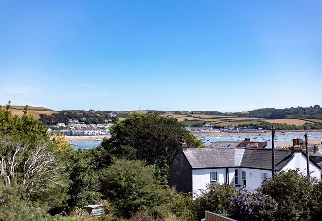 The view from the terrace takes in Instow, just across the estuary.