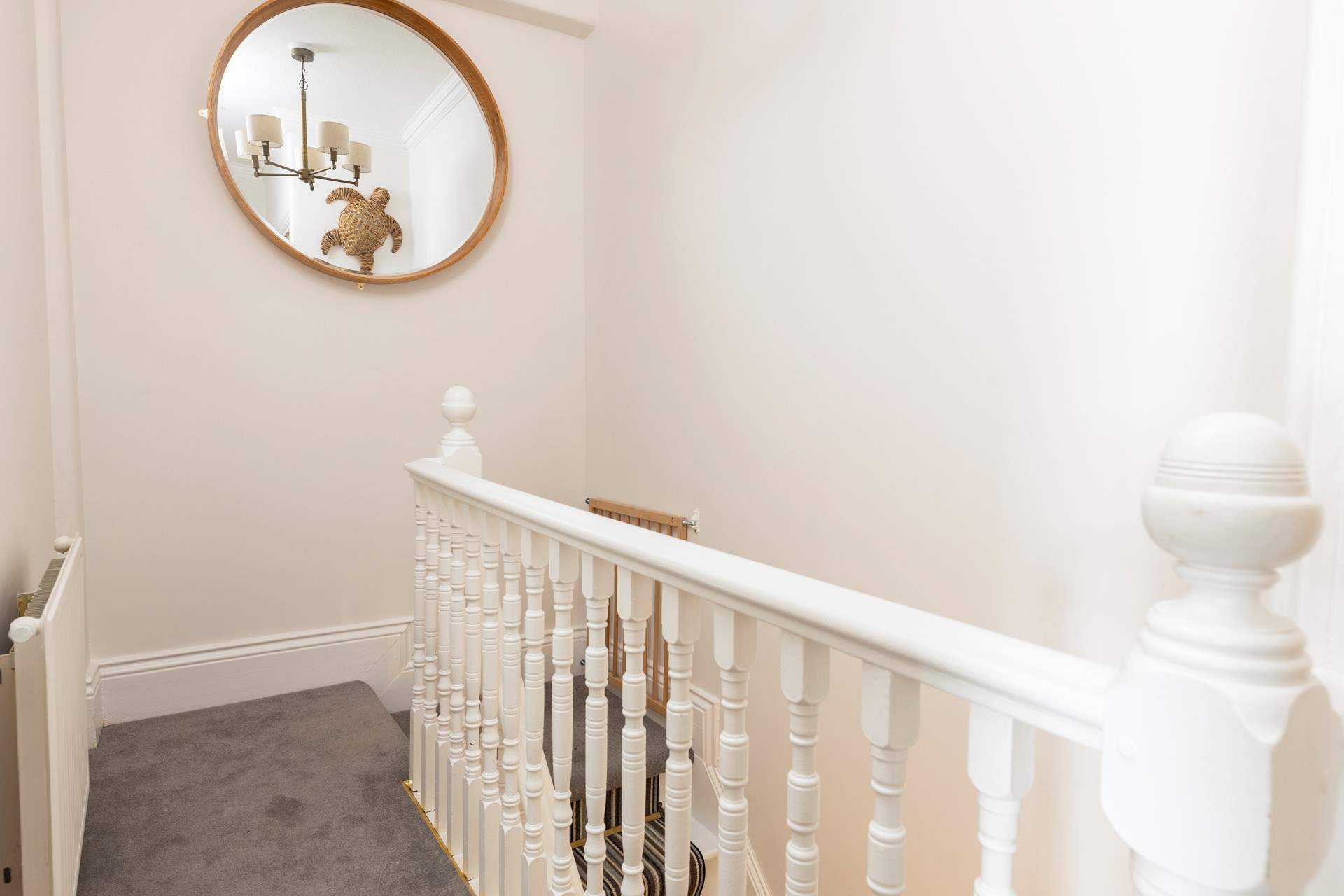 Head up the stairs to the first floor landing where you will find the first three bedrooms and the family bathroom.