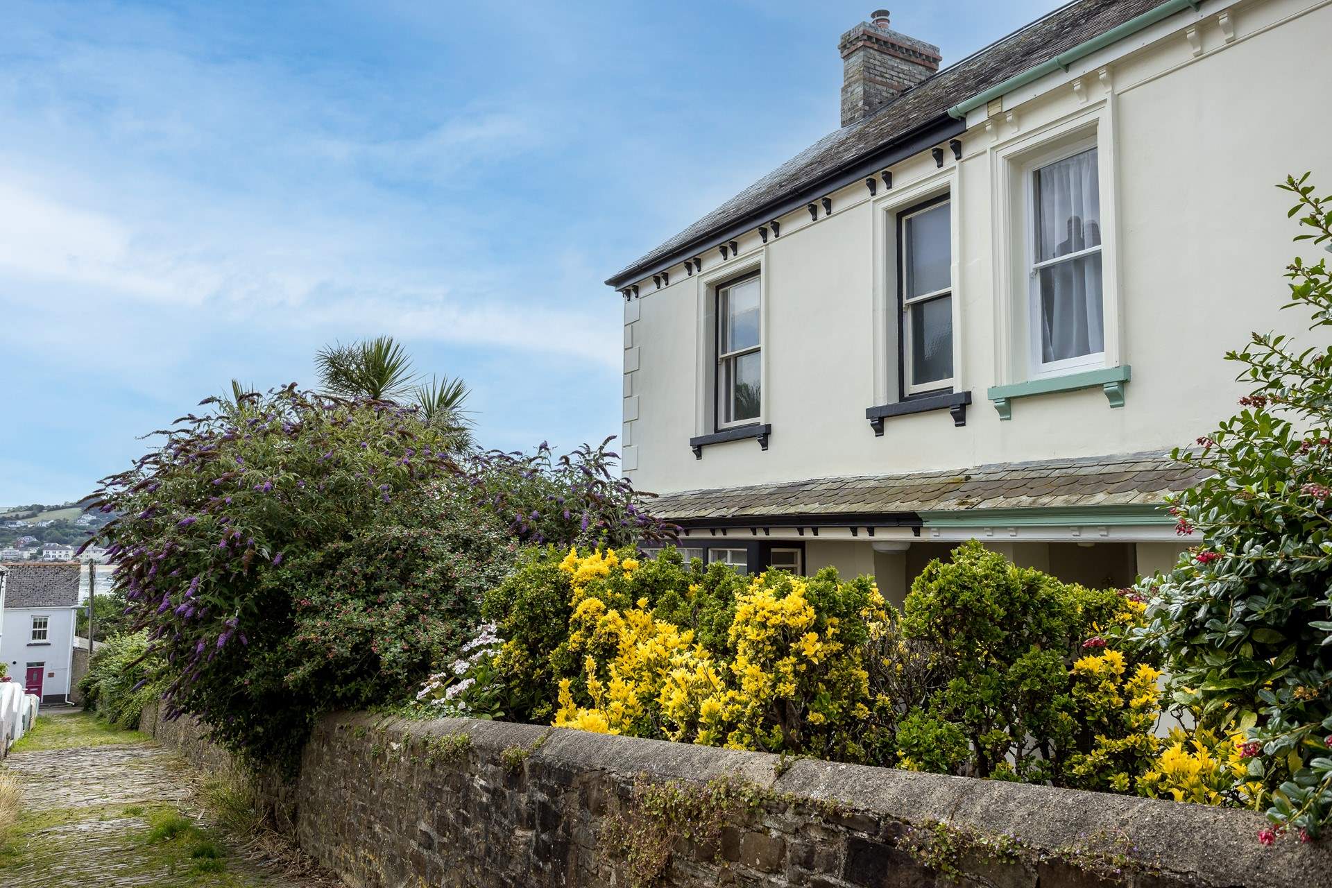 Wander down the cobbled street to the seafront, just a hop, skip and a jump away. This path will lead you down to your own private parking space (turn right at the house on the end with the pink door and through iron gates).