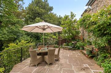 The fabulous patio is superb for al fresco dining.
