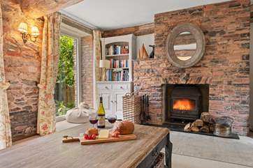 Huddle around the indulgent wood-burning stove in the evenings.