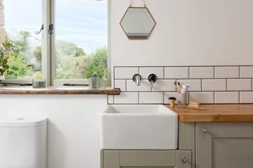 The shower-room is exquisitely finished.