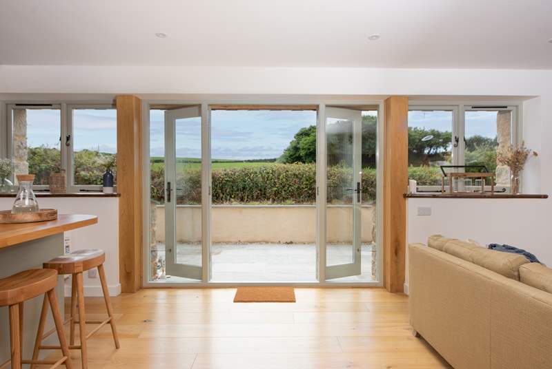 Open up the double doors and let in the fresh Cornish air.