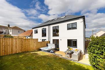 The gorgeous south facing garden at River View and the ultimate luxury of your very own hot tub.