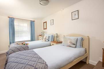 Bedroom two is a delightful twin room.