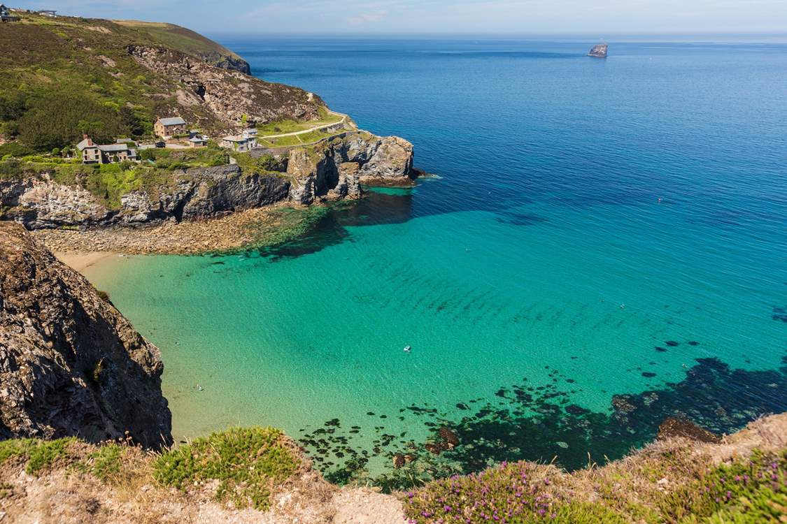 Take a dip in the tropical waters at Trevaunance Cove.