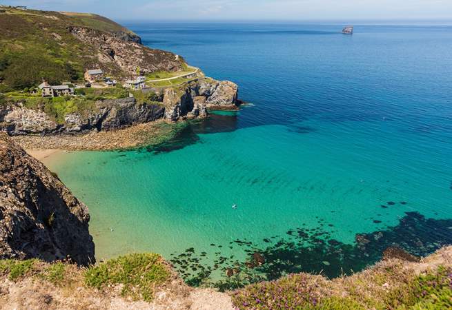Take a dip in the tropical waters at Trevaunance Cove.