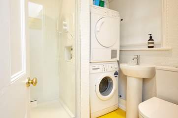 The ground floor shower, perfect after a day at the beach and handy utility area to wash and dry your beach towel.