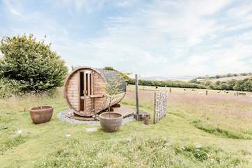 You're welcome to use the shared barrel sauna during your stay - simply book a slot with the friendly owners.