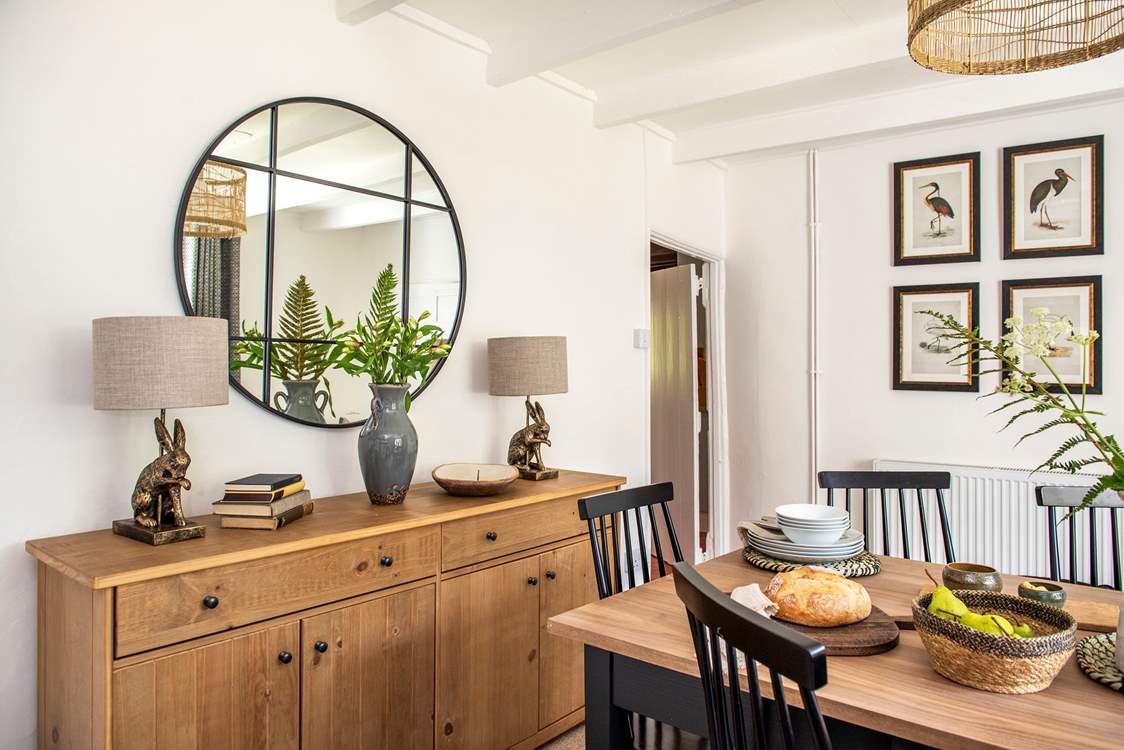 The dining-room is beautifully styled by the talented owners.