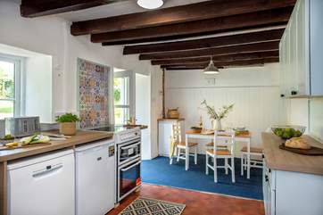 The kitchen/breakfast-room has all you need to cook a holiday meal including the all important dishwasher.
