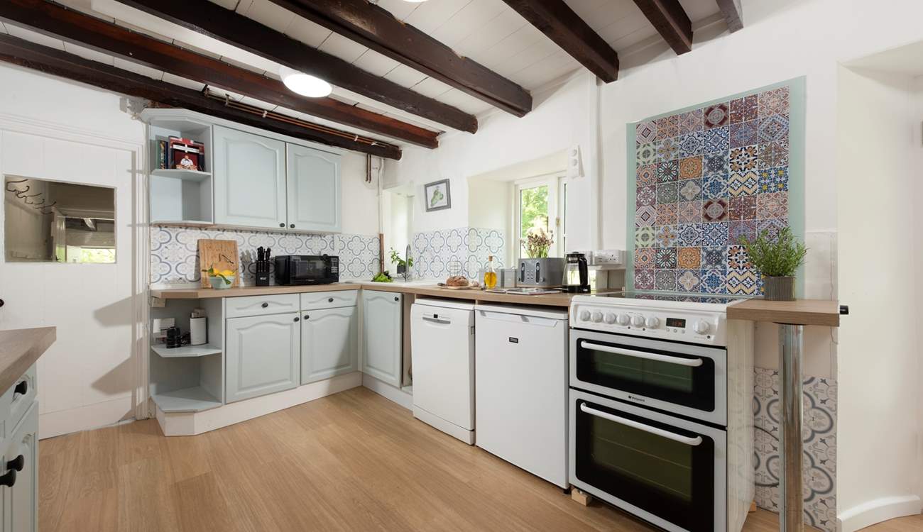 The kitchen is well-equipped. 
