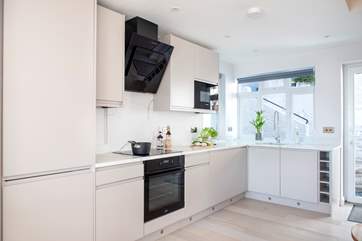 Cook up your holiday meals in the contemporary kitchen.