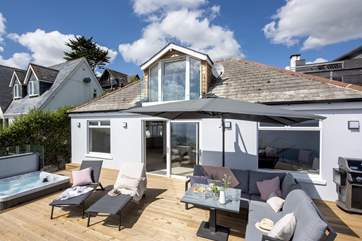 The large decking area takes pride of place at the front of Ocean View.