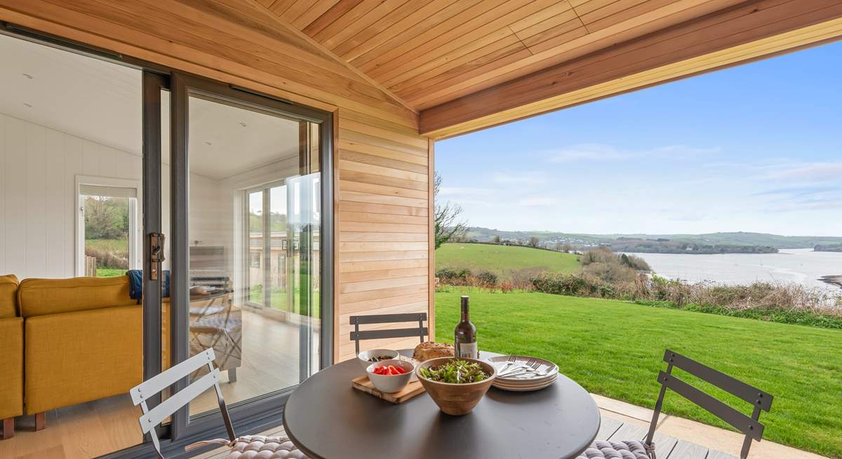 The peaceful outdoor dining space.