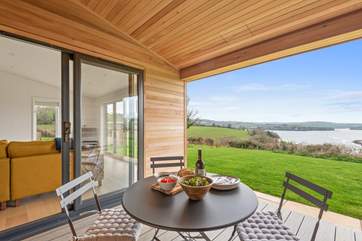 The peaceful outdoor dining space.