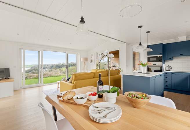 The open plan space is ideal for sociable evenings with the addition of a wood-burner for those chillier evenings!