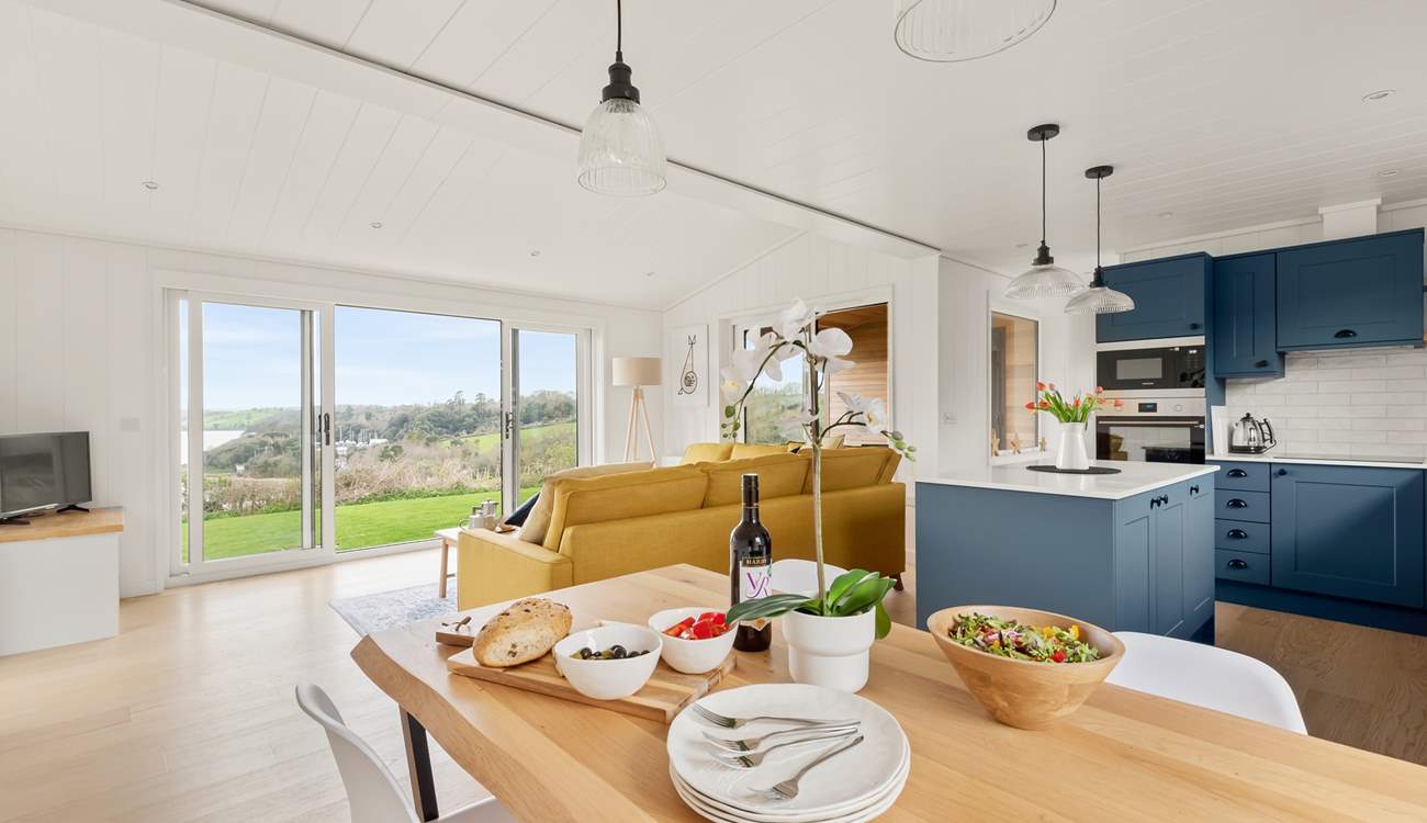 The open plan space is ideal for sociable evenings with the addition of a wood-burner for those chillier evenings!