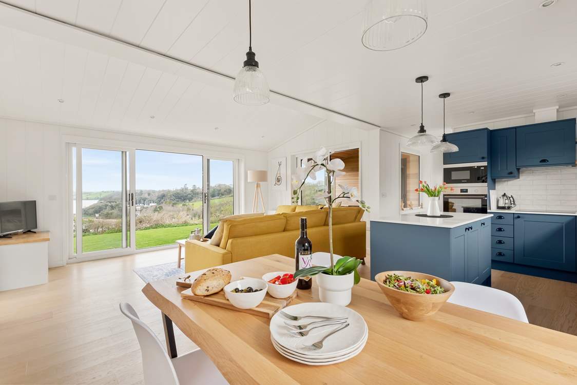 The open plan space is ideal for sociable evenings with the addition of a wood-burner for those chillier evenings!