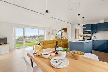The open plan space is ideal for sociable evenings.