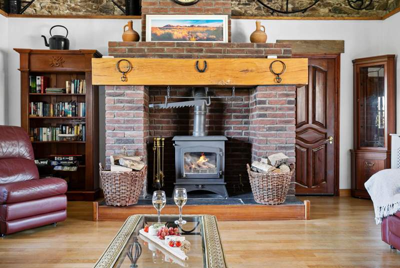 A cosy wood-burning stove keeps you warm in the winter months.