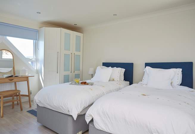 Bedroom 3 is on the second floor, with a 'zip and link' bed so you can choose between a super-king size double or twins. This room also has the added benefit of an en suite shower-room.