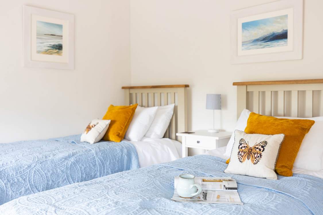 The twin bedded room is perfect for either adults or children.