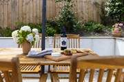 The perfect spot for al fresco dining in the Cornish sunshine.