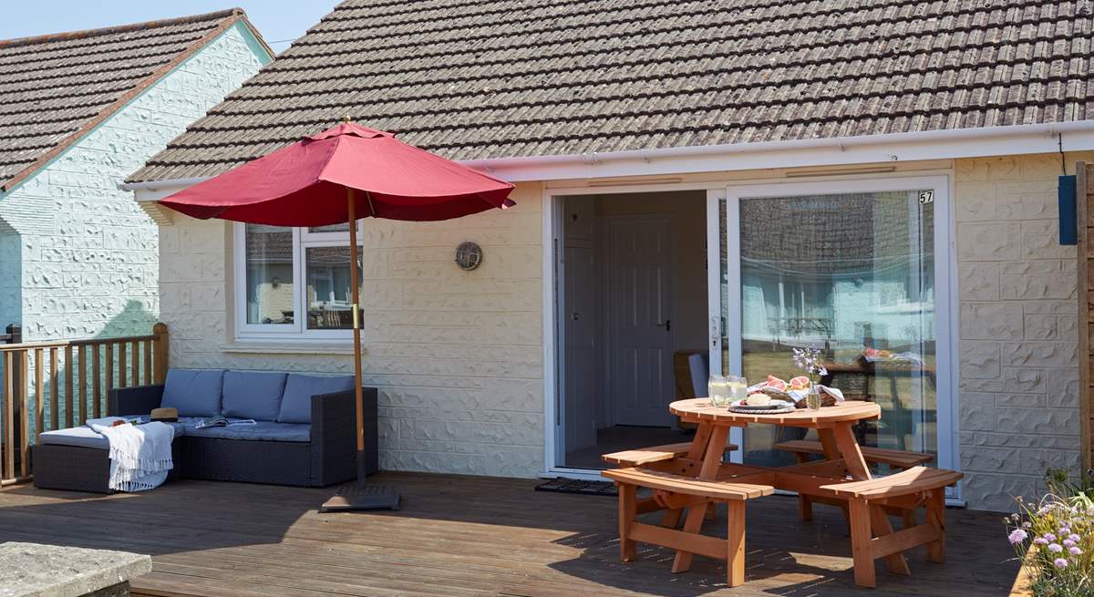 The patio doors lead out onto your own decked area.