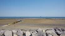 The beach at Seaview overlooks the Solent.