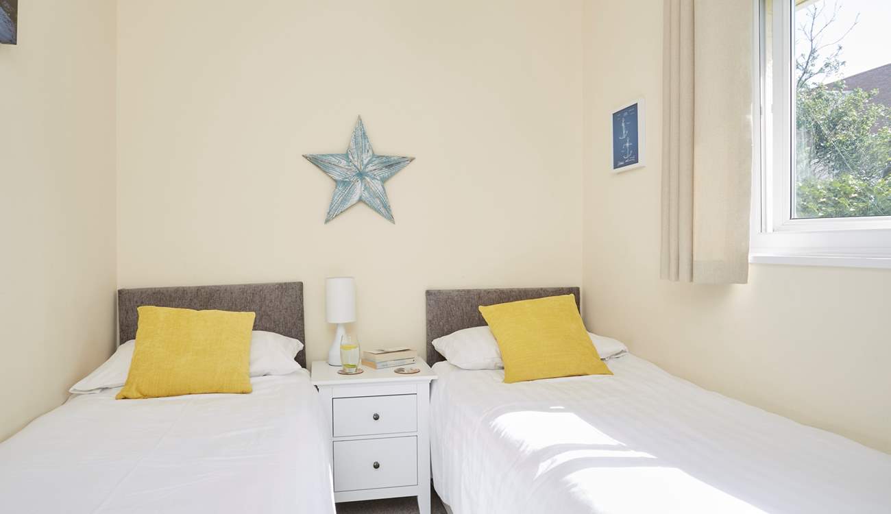 The twin bedroom has two-foot six-inch single beds, suitable for children only.