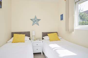 The twin bedroom has two-foot six-inch single beds, suitable for children only.