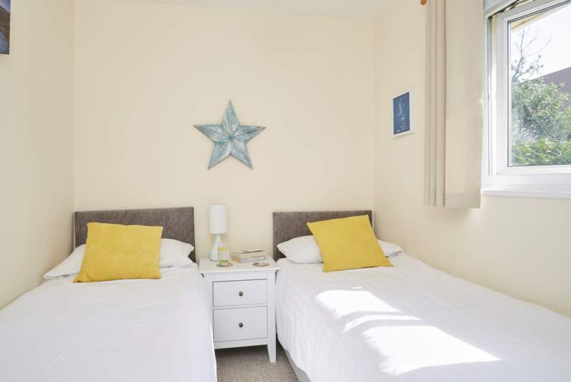 The twin bedroom has two-foot six-inch single beds, suitable for children only.