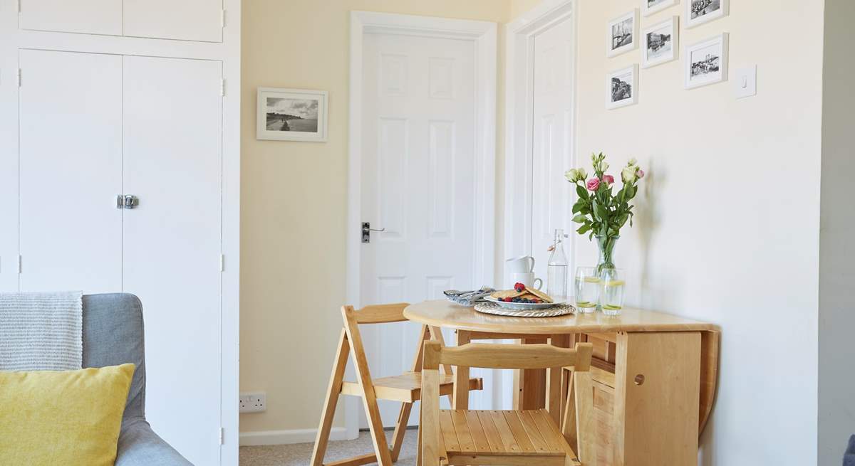 Enjoy breakfast around the foldaway table.