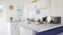 The compact kitchen area has all you need to cook a holiday meal.