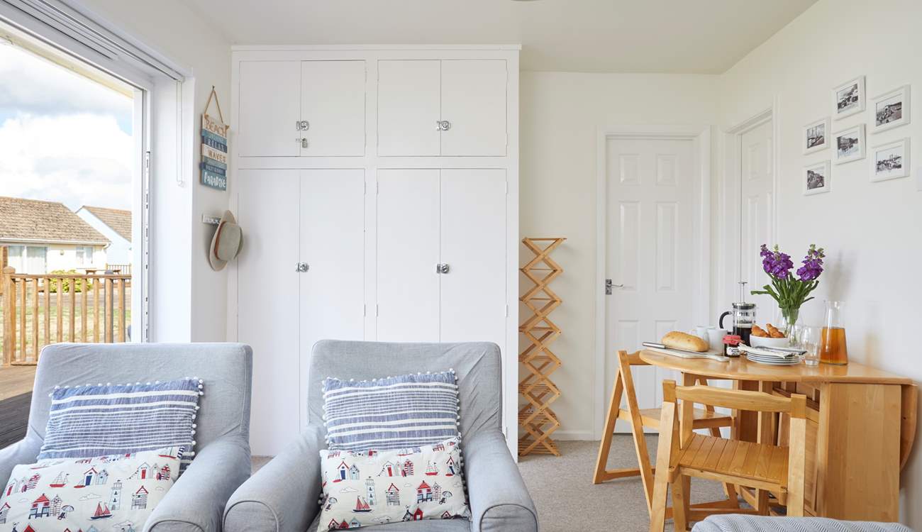 There's plenty of storage in the sitting-area.