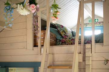 The snug double bed is a unique feature.
