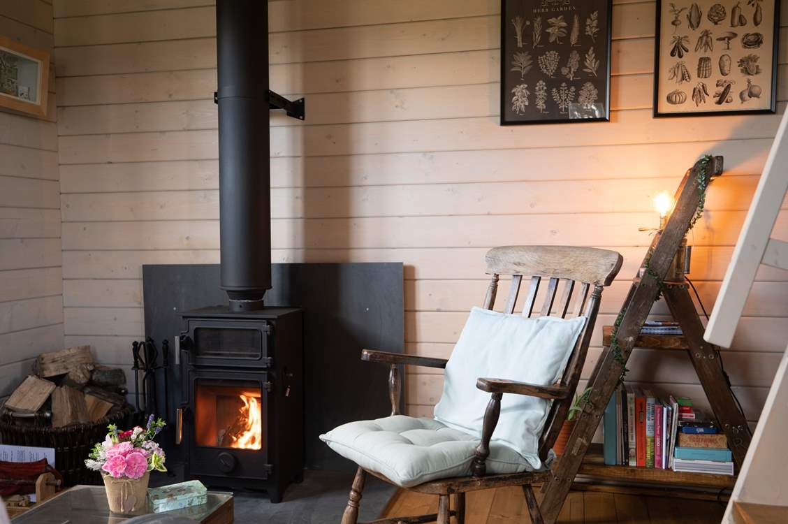 The wood-burner will keep you toasty whatever the weather.