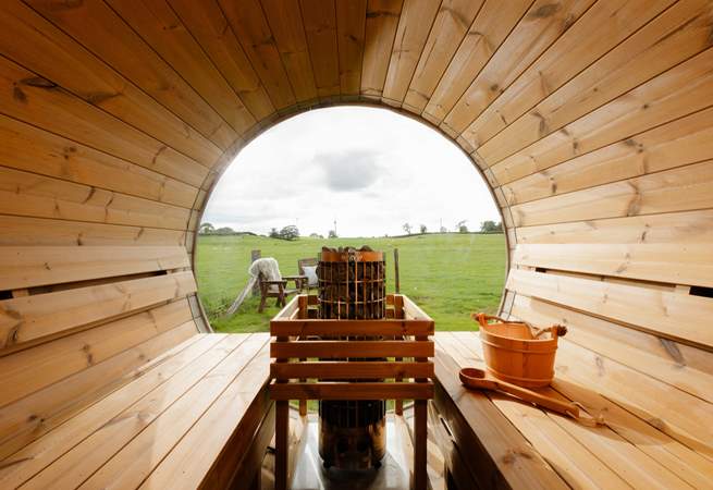 Move between the soothing traditional sauna...