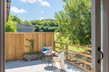 Soak up the sunshine on the patio.