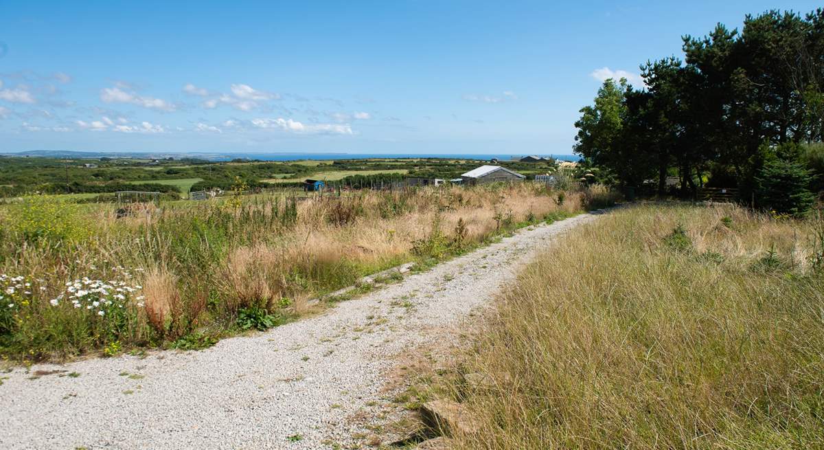 An unmade track leads through the gorgeous countryside to Stargazey Barn.