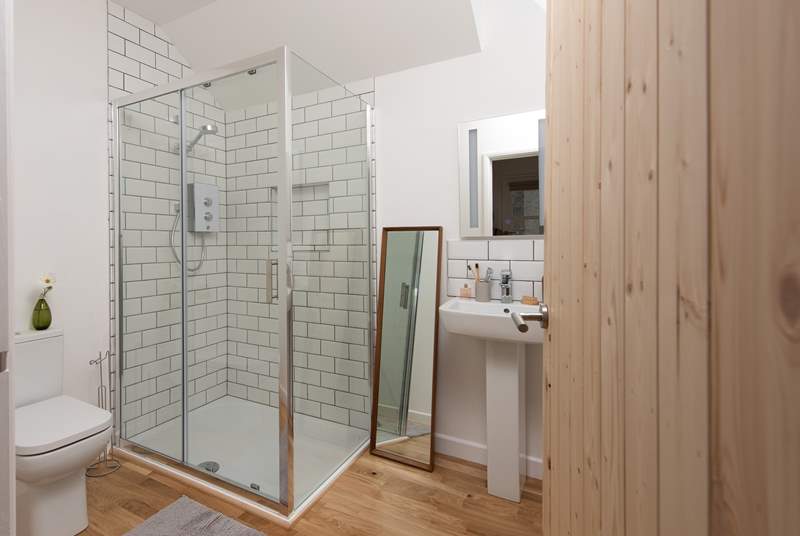 The swish shower-room, perfect for a refreshing shower after a busy day.